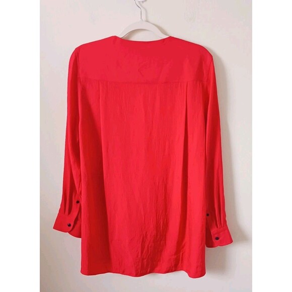 Rag & Bone Womens Debbie Long Sleeve Faux Wrap High Low Top Size L - Picture 2 of 11